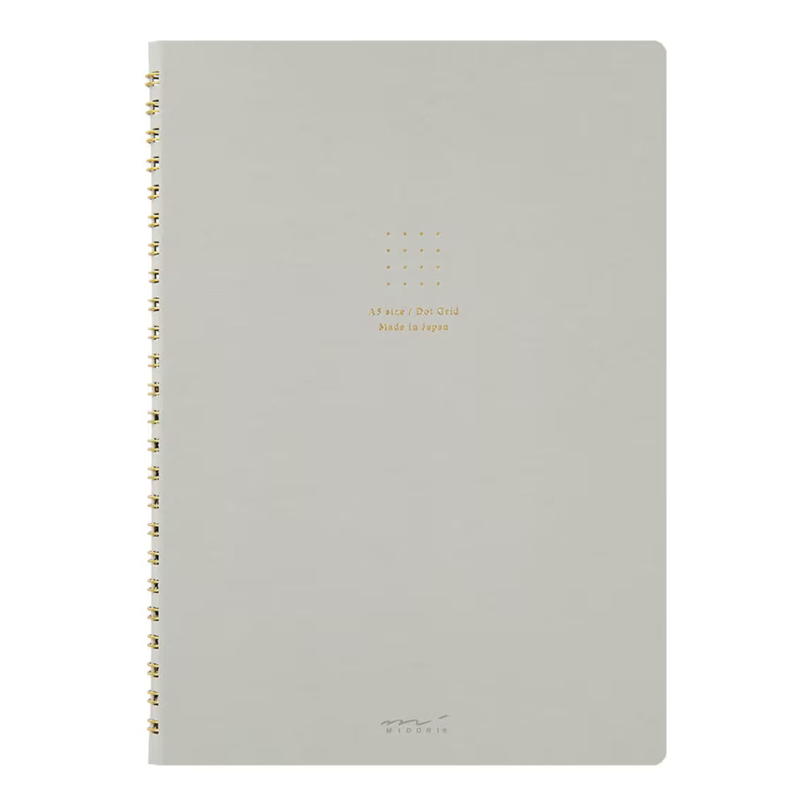 Midori Grey A5 Ring Dotted Notebook cover - Paper Kooka Australia