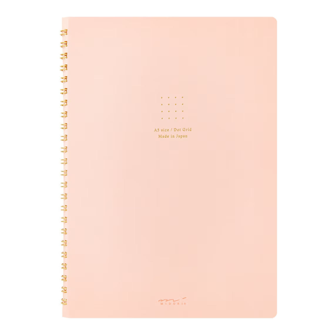 Midori Pink A5 Ring Dotted Notebook cover - Paper Kooka Australia