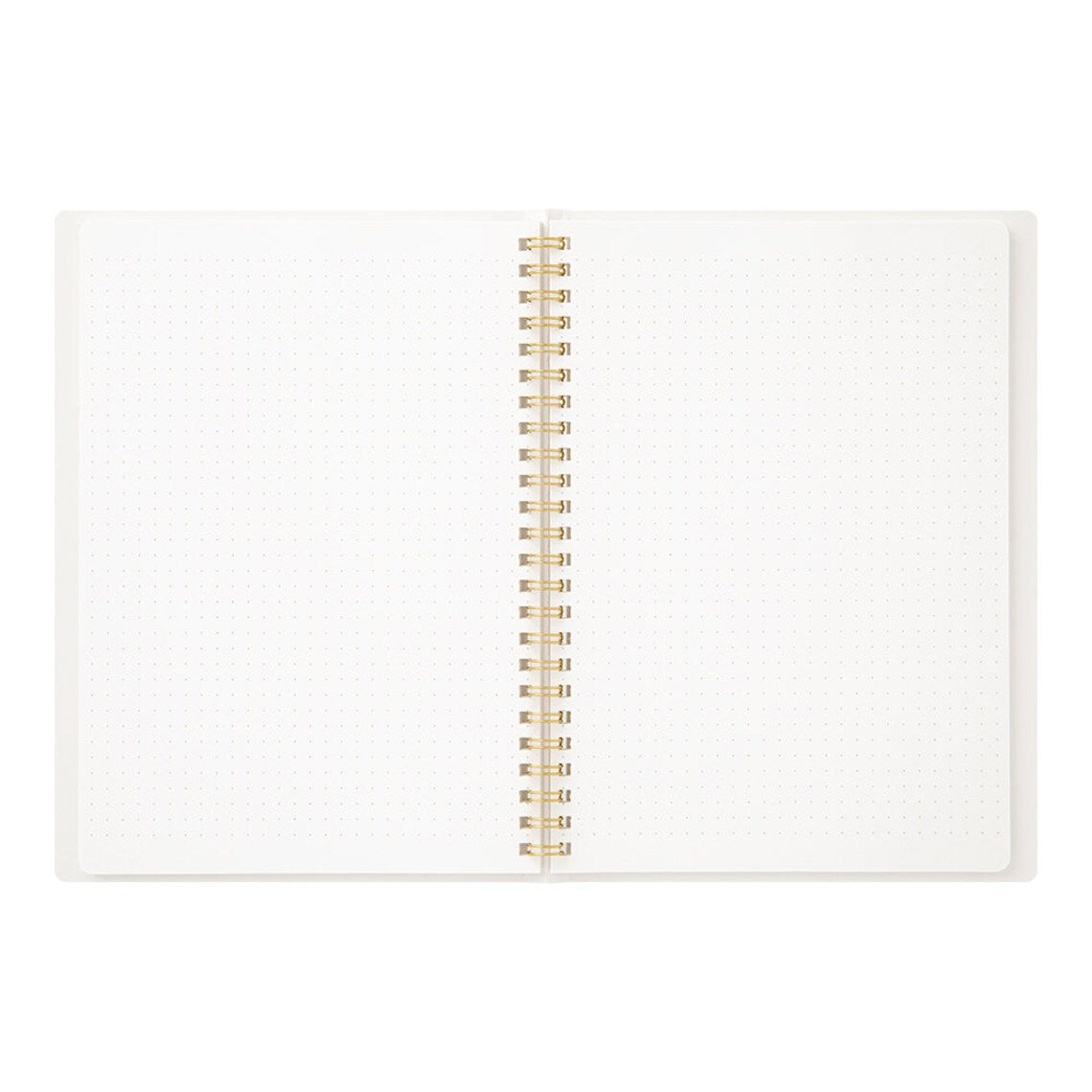 Midori White A5 Dotted Notebook open flat - Paper Kooka Australia