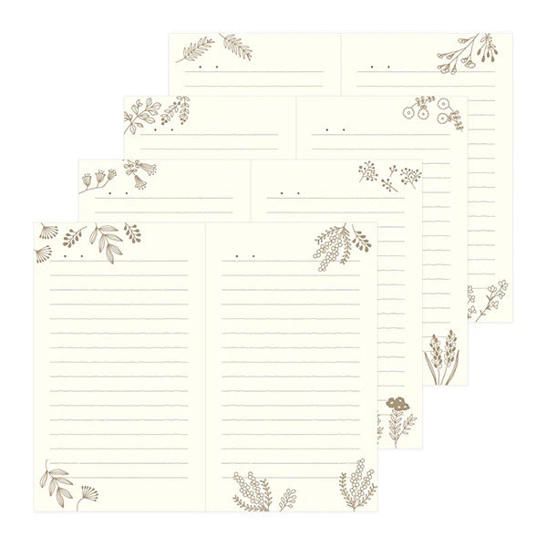 Flower Page-a-Day Lined Journal by Midori MD flower themed lined pages - Paper Kooka Australia