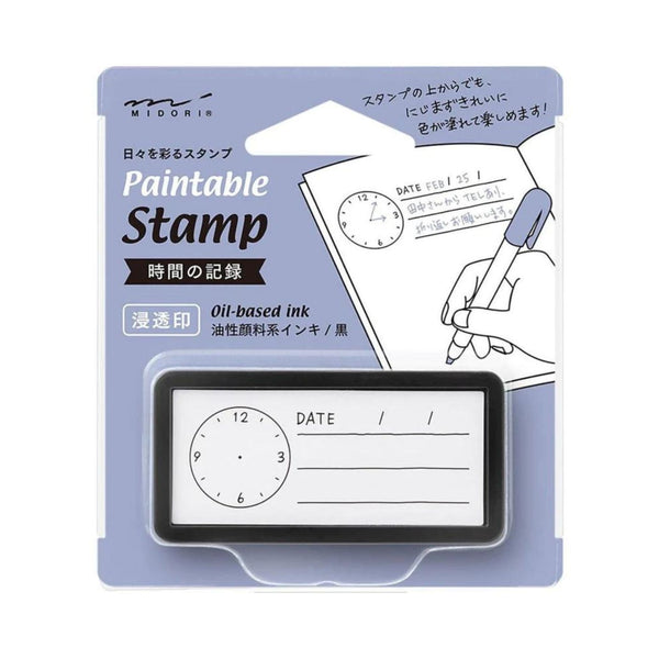 Midori Self-inking Half-Stamp - Clock - packaging - Paper Kooka Australia