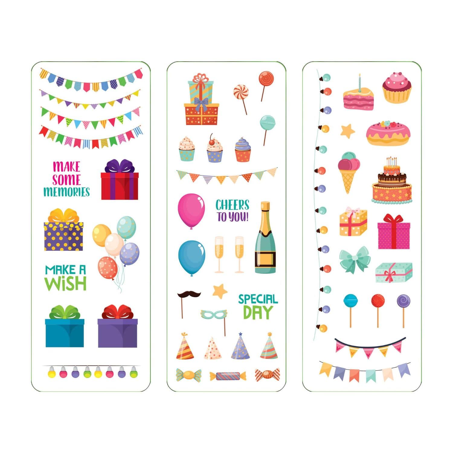 Peter Pauper Press Birthday Sticker Set with cakes and gifts - Paper Kooka Australia