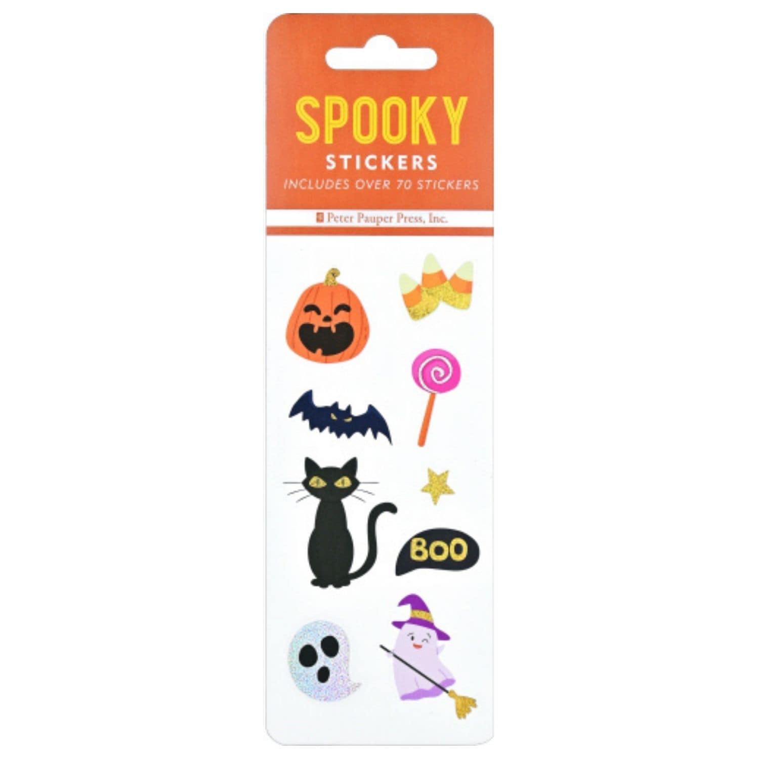 Peter Pauper Press Spooky sticker set with pumpkins ghosts and black cats - Paper Kooka Australia