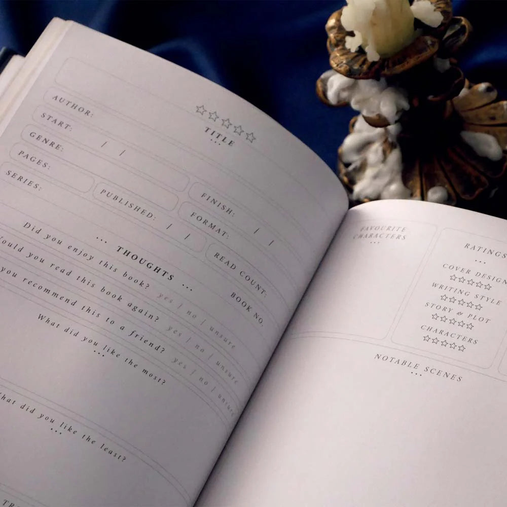 Reading Journal in Royal Blue by The Quirky Cup Collective - Paper Kooka Stationery Shop Australia