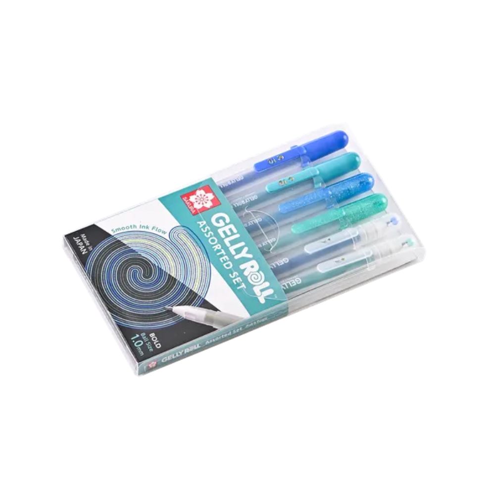 Sakura Gelly Roll Blue & Green gel pens set with blue and green gel pens for white and black paper - Paper Kooka Australia