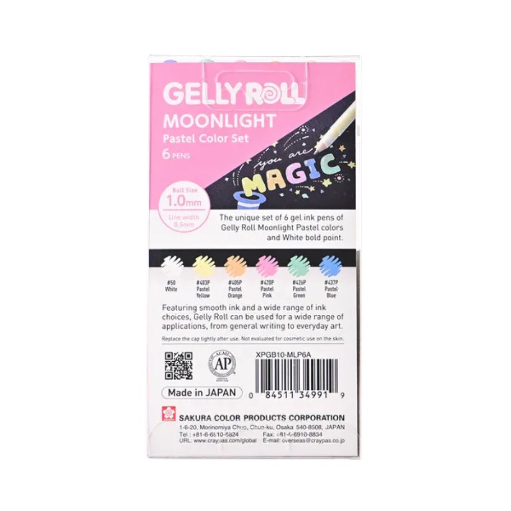 Sakura Gelly Roll Moonlight Pastel Set gel pens for white and black paper - Paper Kooka Australia