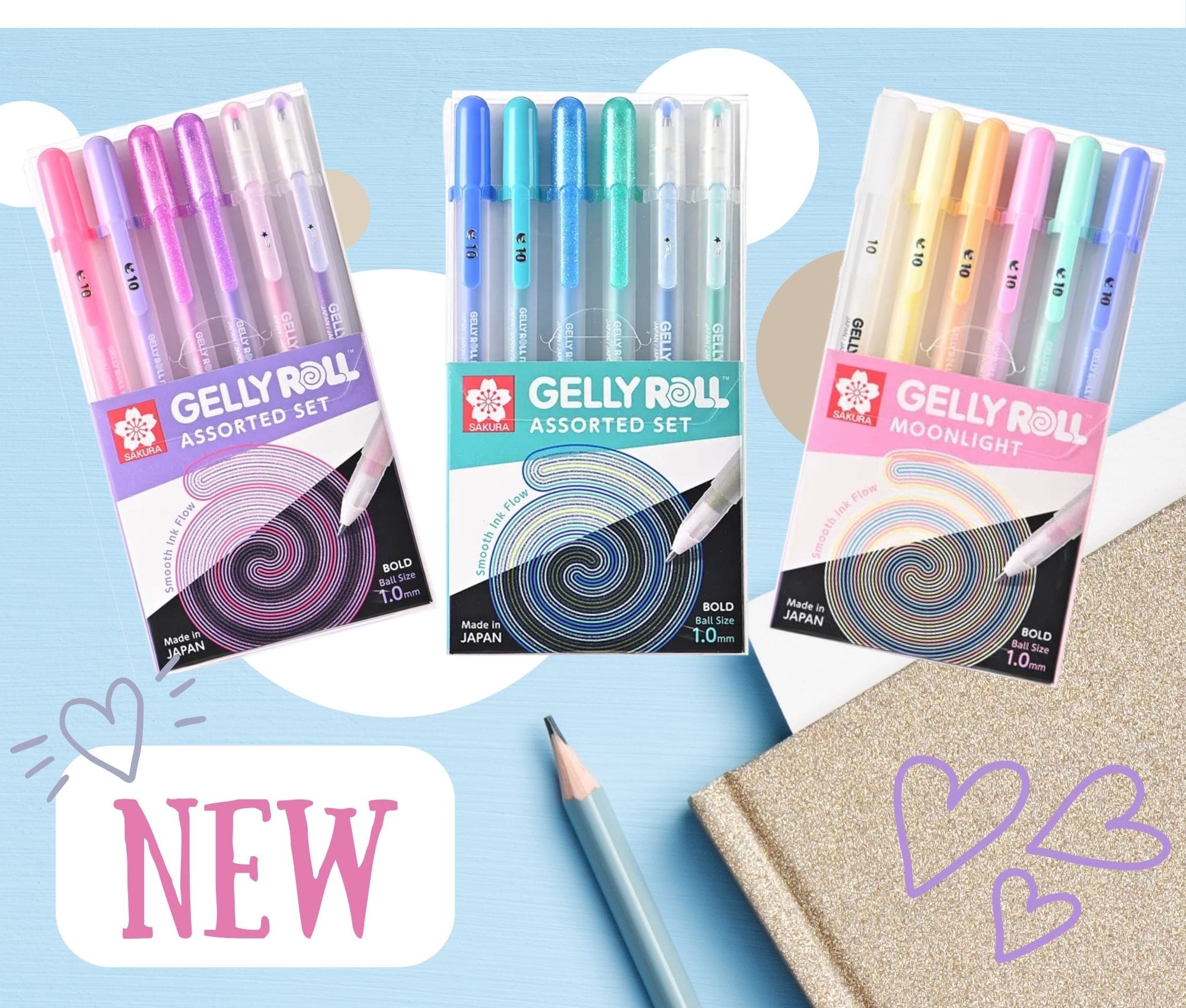 Sakura Gelly Roll new gel pens sets mobile banner - Paper Kooka Stationery Australia