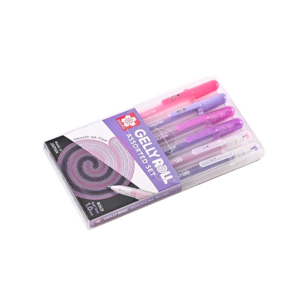 Sakura Gelly Roll Pink & Purple Set of gel pens for white and black papet - Paper Kooka Australia