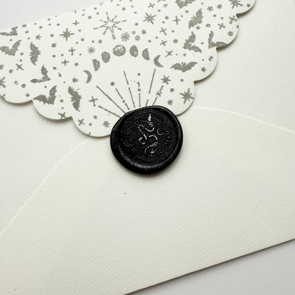 Wax Seal Beads | Black Sparkles