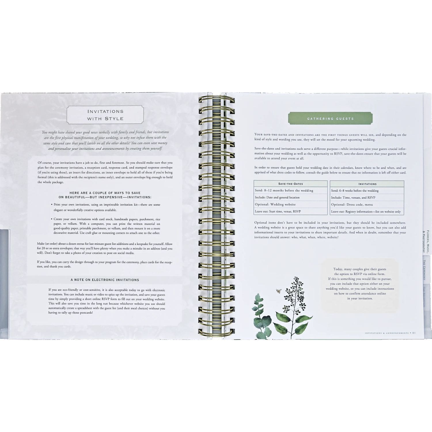 Ultimate Wedding Planner & Organizer guests and invitations pages - Paper Kooka Australia