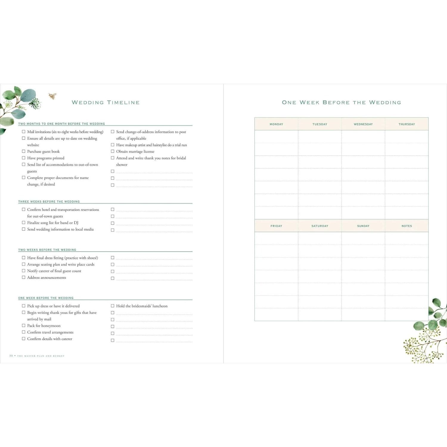 Ultimate Wedding Planner & Organizer wedding timeline calendar pages - Paper Kooka Australia