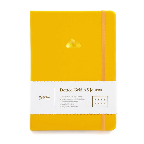 Yop & Tom Cloud - Sunshine Yellow A5 Dotted Notebook cover - Paper Kooka Australia