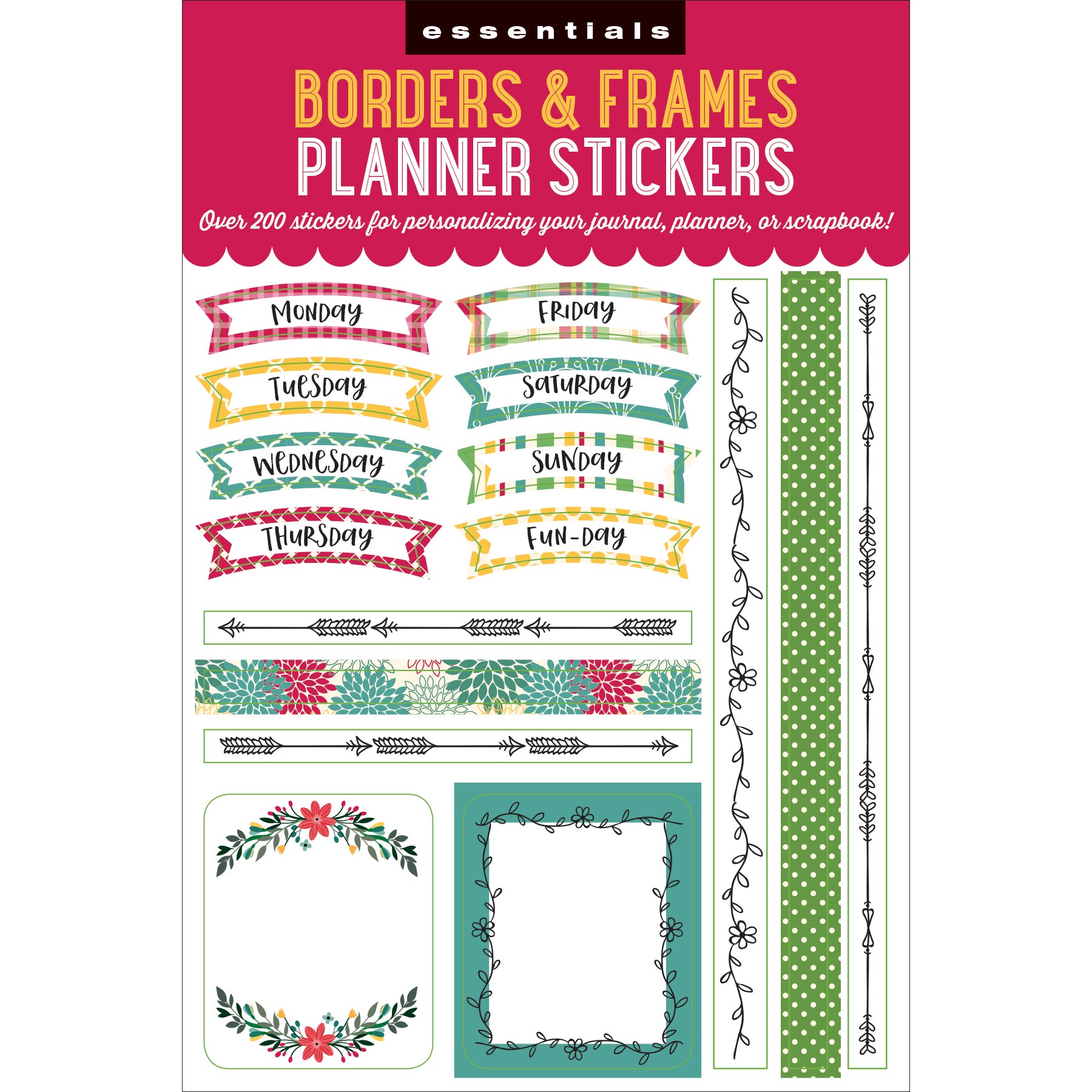 Borders & Frames Planner Stickers - 12 sheets - Paper Kooka