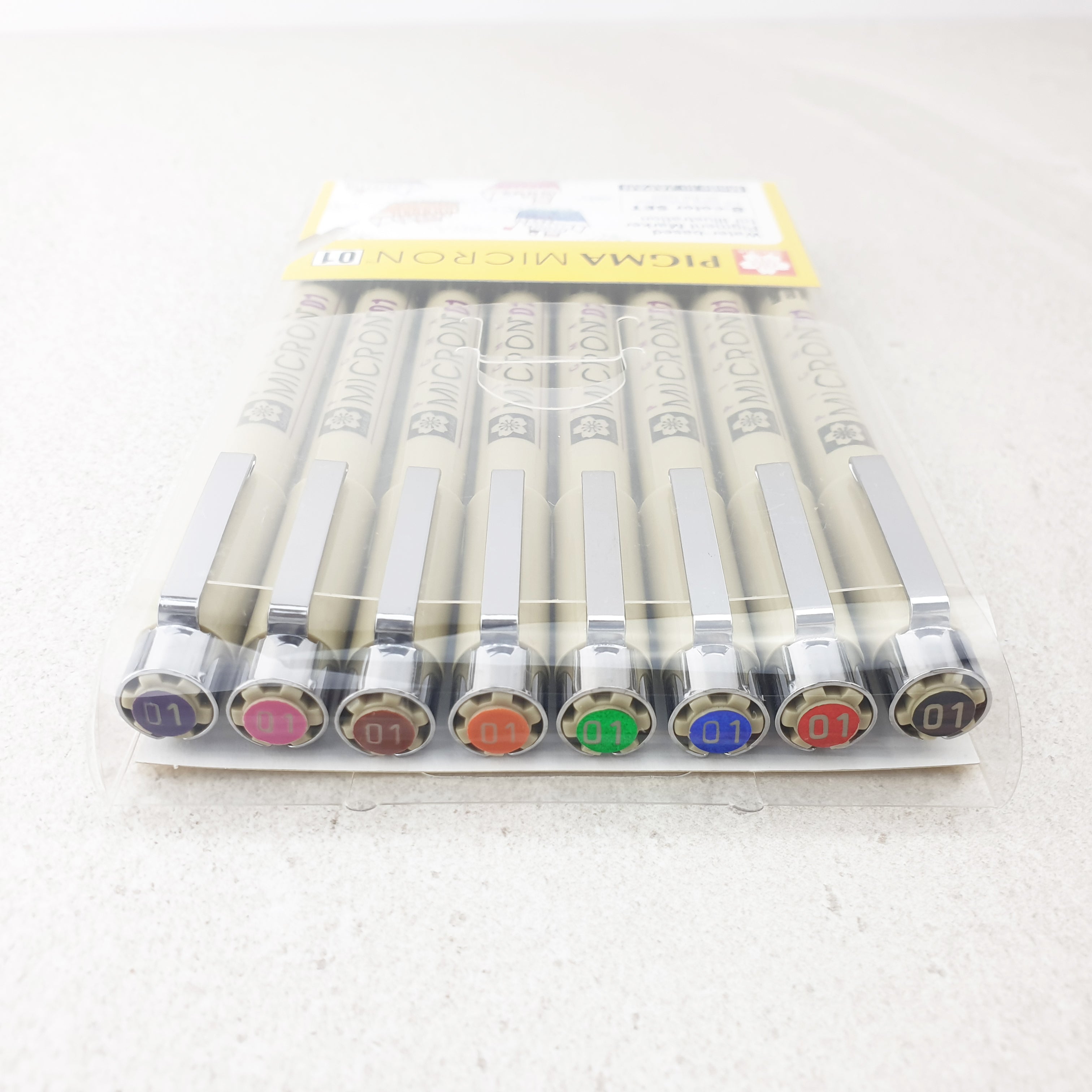 Pigma Micron - 8 Colour Set - size 01 (0.25mm) - Paper Kooka