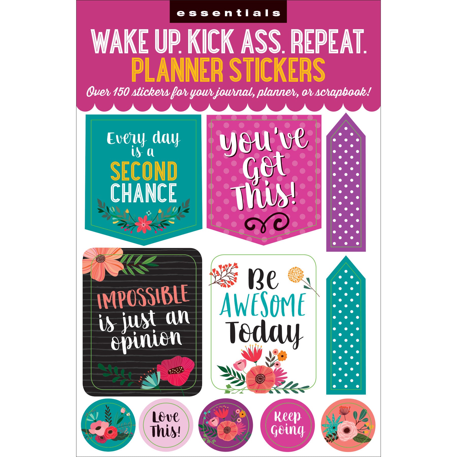 Wake Up. Kick Ass. Planner Stickers - 12 sheets - Paper Kooka
