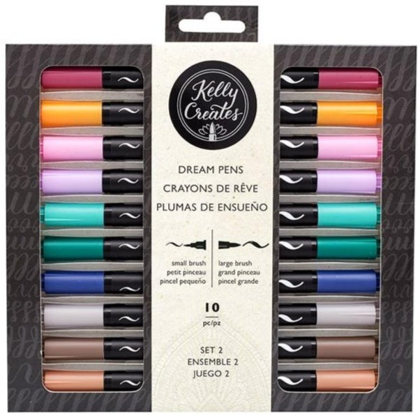 Kelly Creates Pastel Dream Brush Pens Box - Set of 10 - Paper Kooka