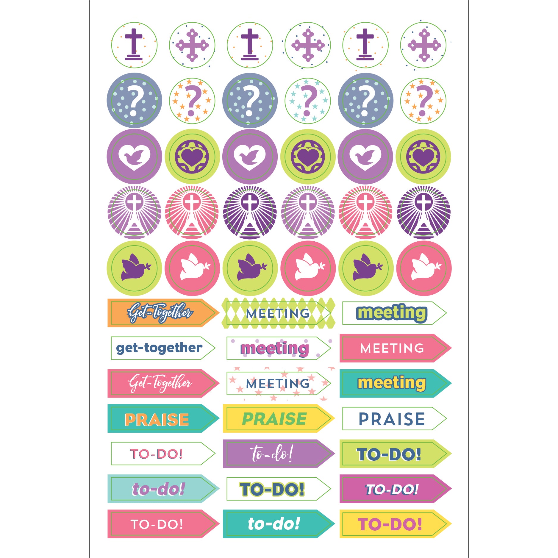 Bible Planner Stickers - 12 sheets - Paper Kooka
