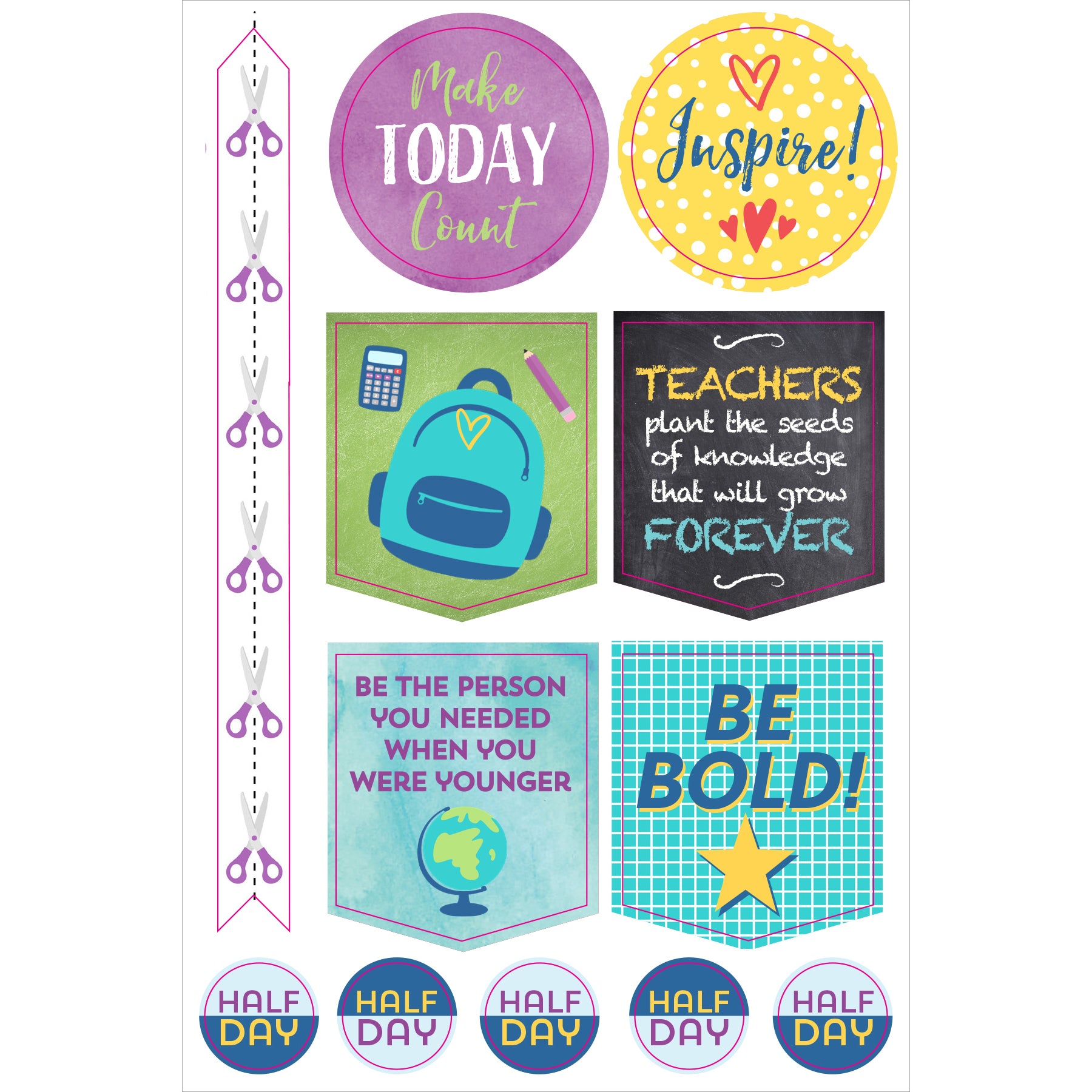 Teacher Planner Stickers - 12 sheets - Paper Kooka