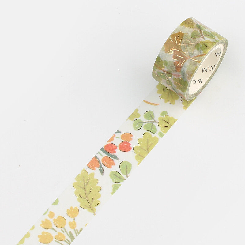 Green Autumn Leaves washi tape - Paper Kooka