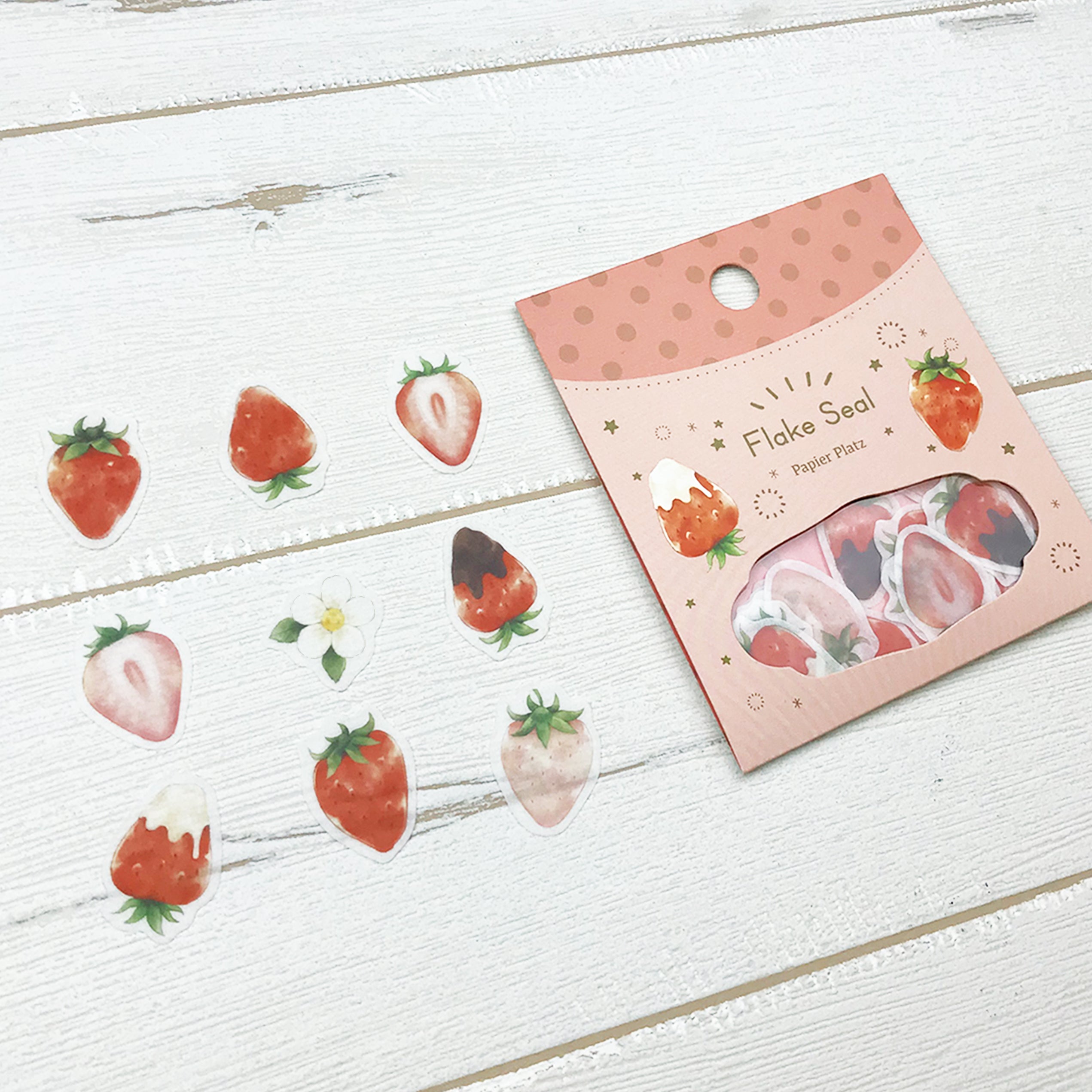 Papier Platz x Moriyue - Strawberry Flake Stickers - Paper Kooka