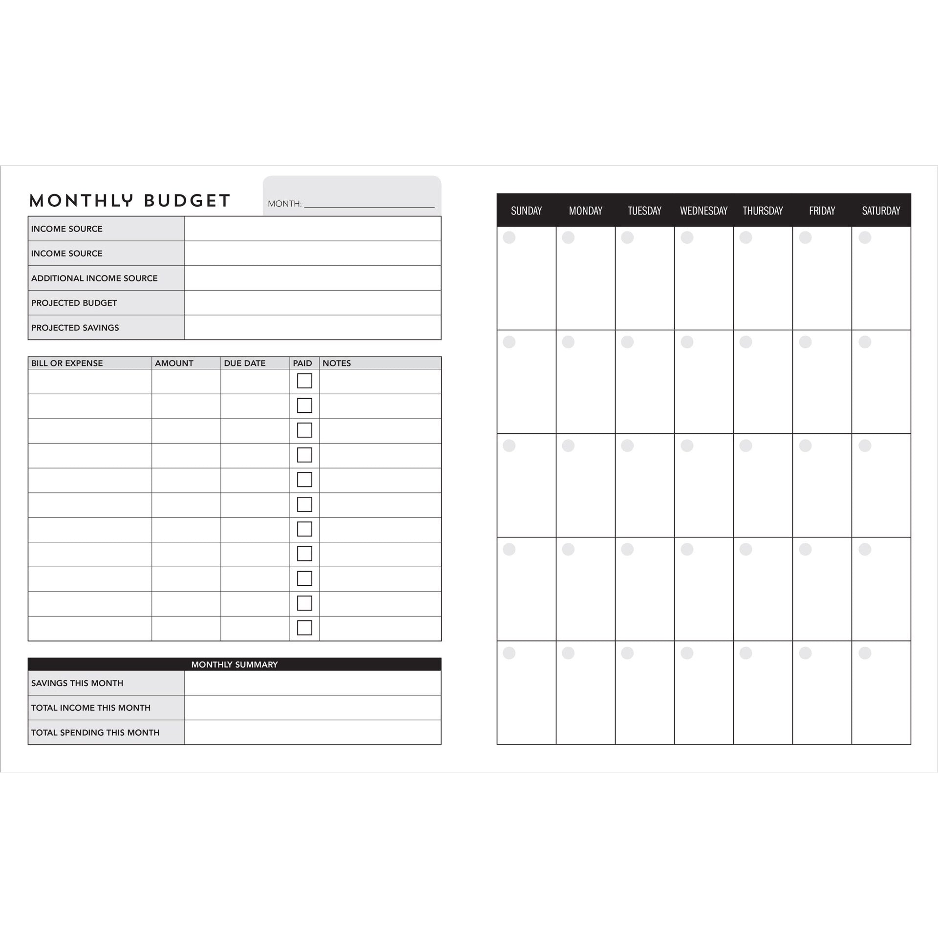 Weekly Budget Planner - Paper Kooka
