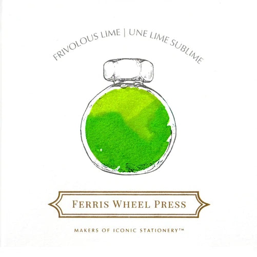 Ferris Wheel Press Fountain Pen Ink - Frivolous Lime swatch - Paper Kooka Australia