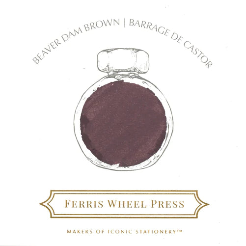 Ferris Wheel Press Fountain Pen Ink - Beaver Dam Brown ink swatch - Paper Kooka Australia