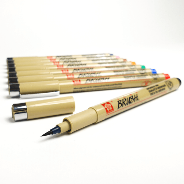 Sakura Pigma Micron Brush Pen Set with 8 colours bush nib - Paper Kooka Australia
