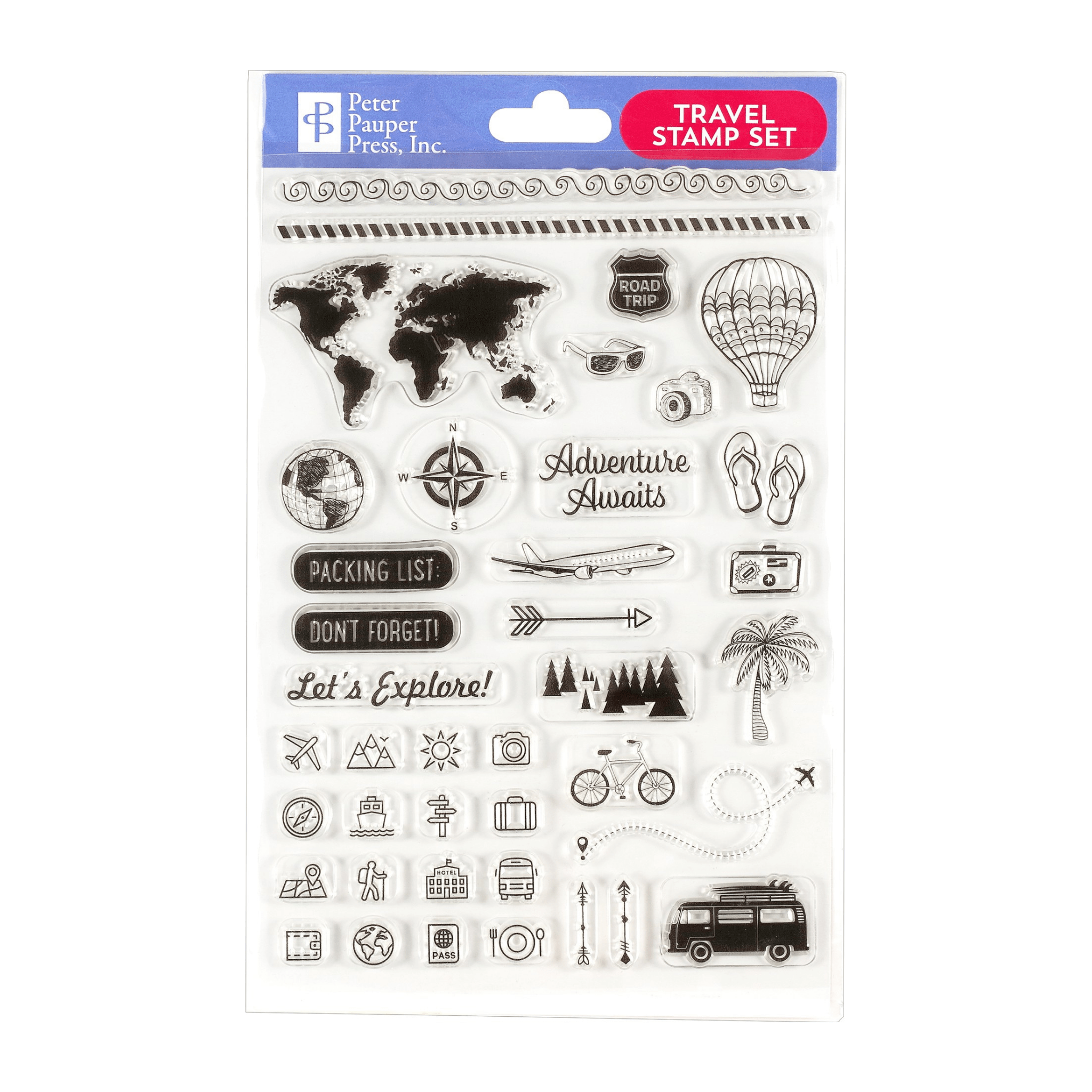 Travel Clear Stamp Set - Paper Kooka