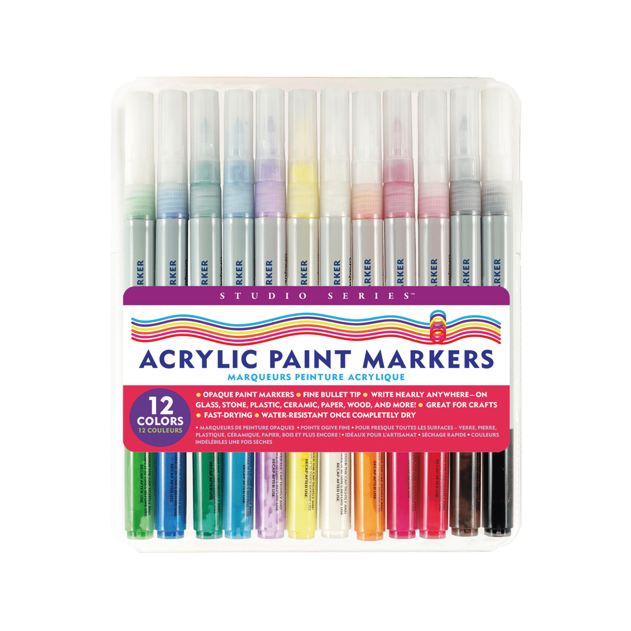 Acrylic Paint Markers 0.7mm tips - Set of 12 - Paper Kooka