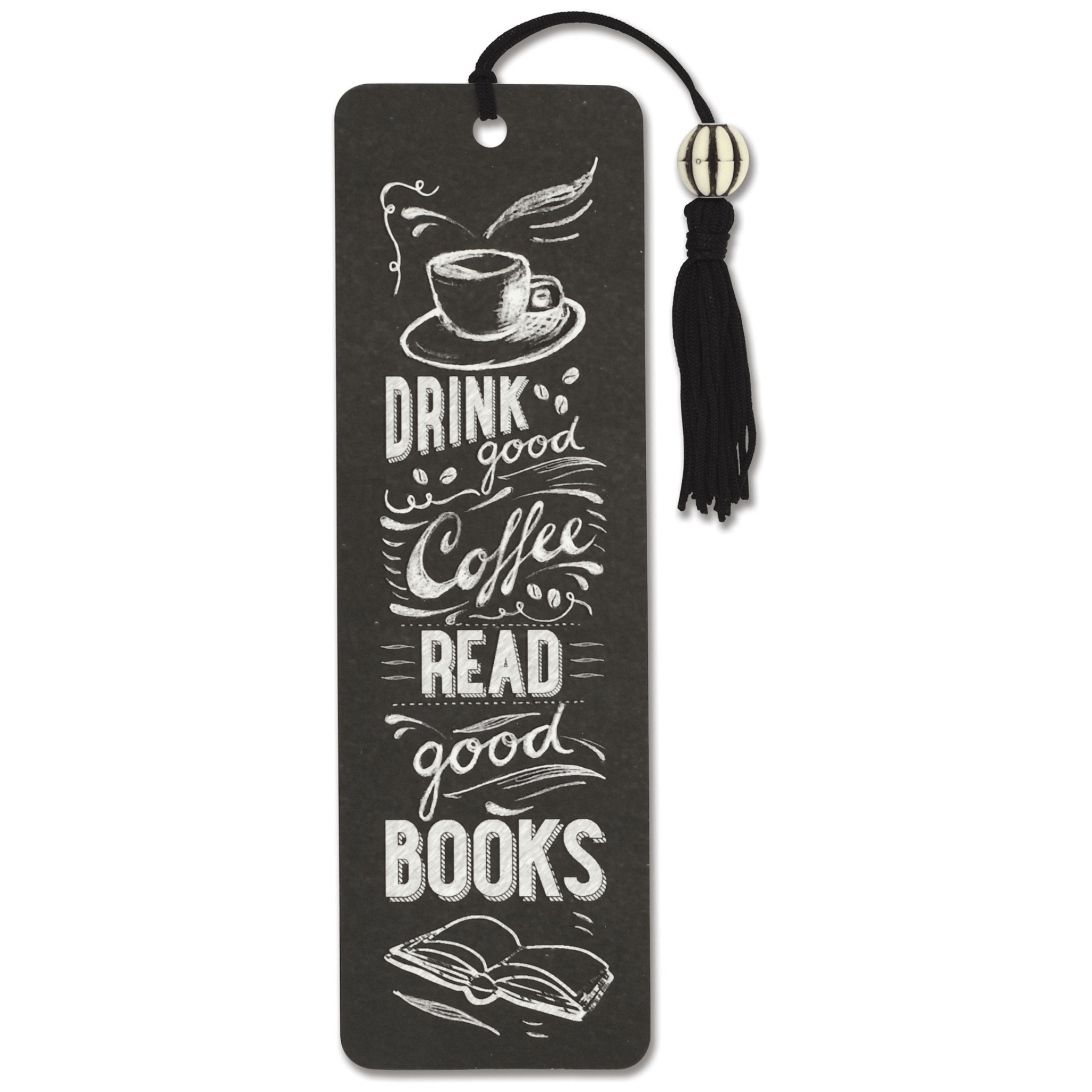 Beaded Bookmark - Coffee & Books - Paper Kooka
