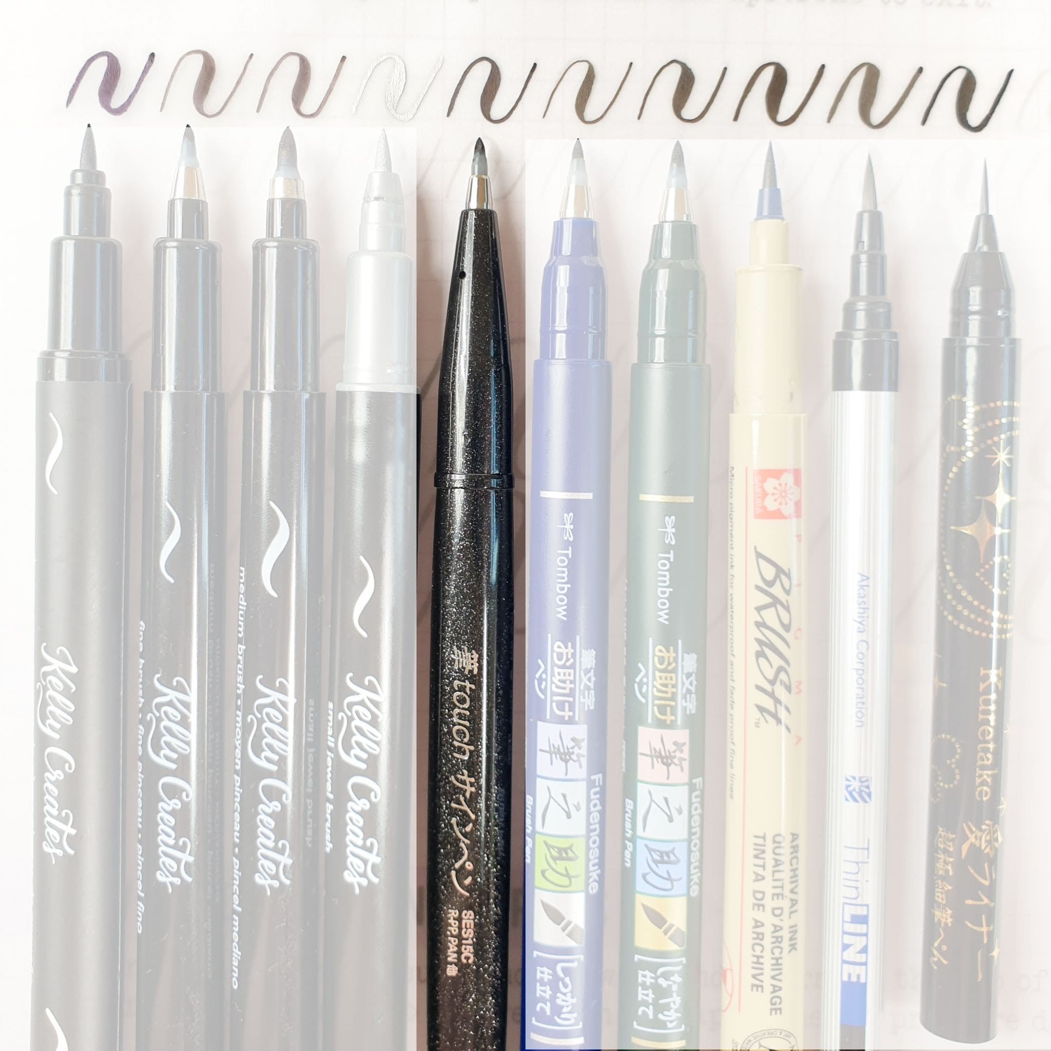 Pentel Fude Touch Small Brush Pen Black strokes - Paper Kooka