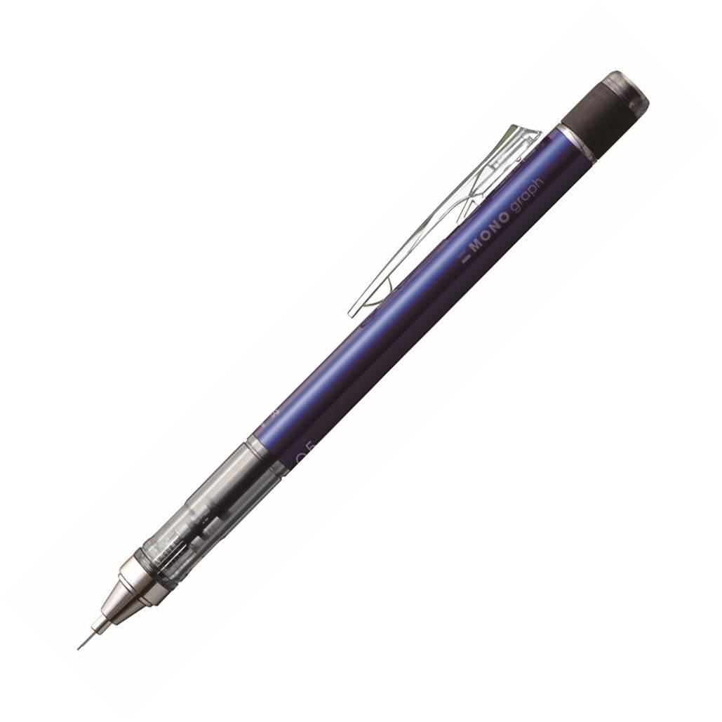 Tombow Mono Graph Mechanical Pencil 0.5mm blue closeup - Paper Kooka