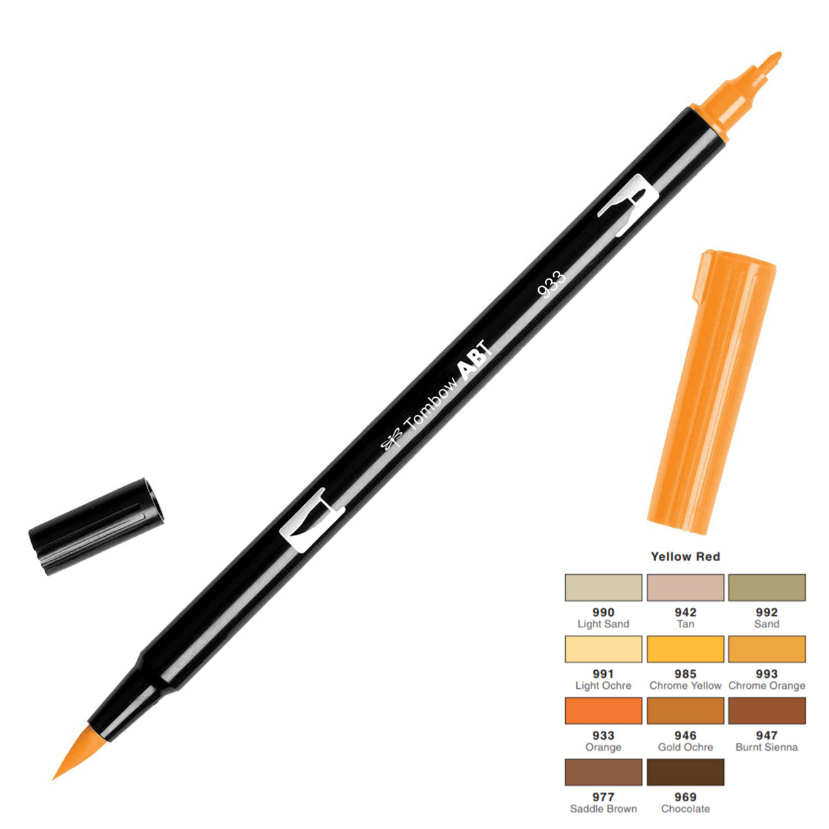 Dual Brush Pen - yellow red range - SINGLE PENS - Paper Kooka