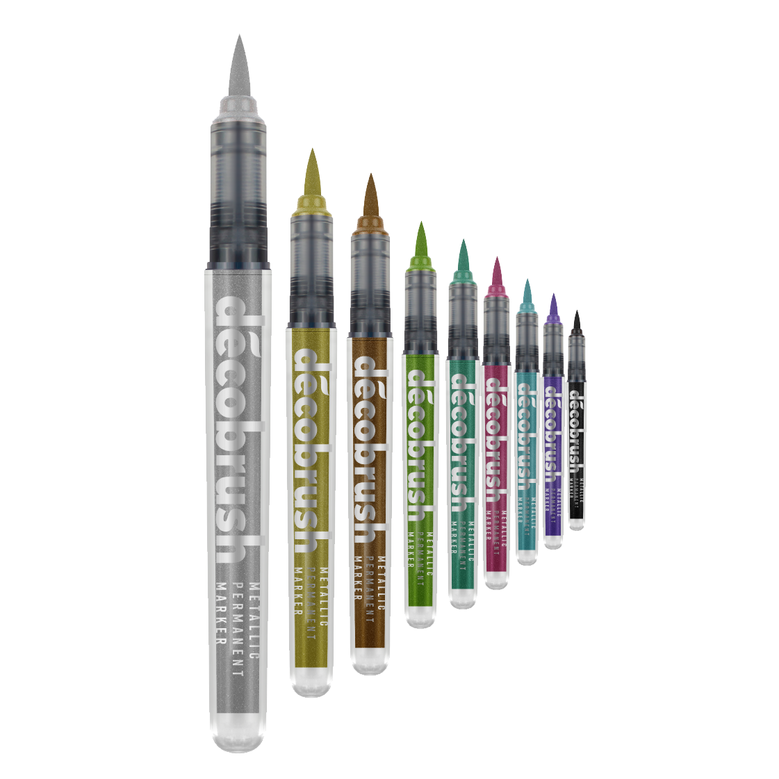 DécoBrush METALLIC brush pens - 10 colours set - Paper Kooka