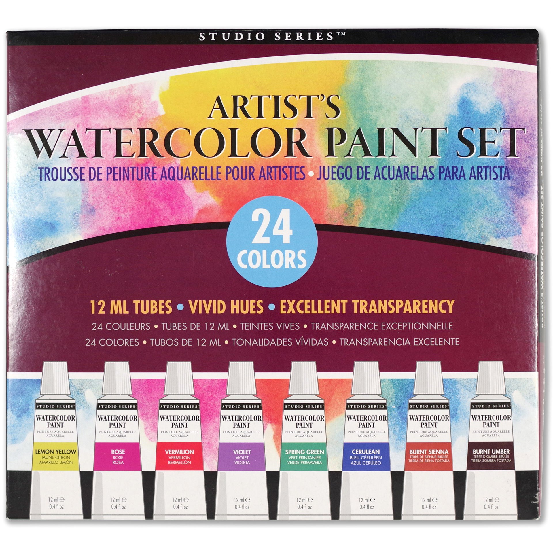 Artist's Watercolour 12ml - Set of 24 Colours - Paper Kooka