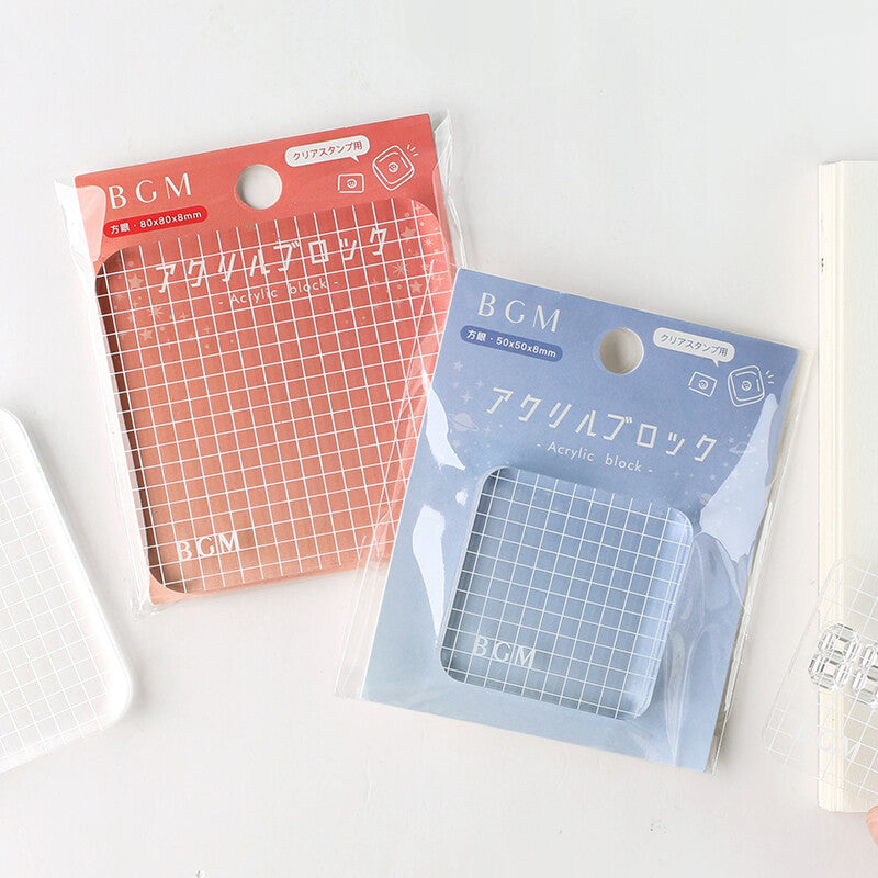 BGM Clear Stamp acrylic blocks with a grid - Paper Kooka