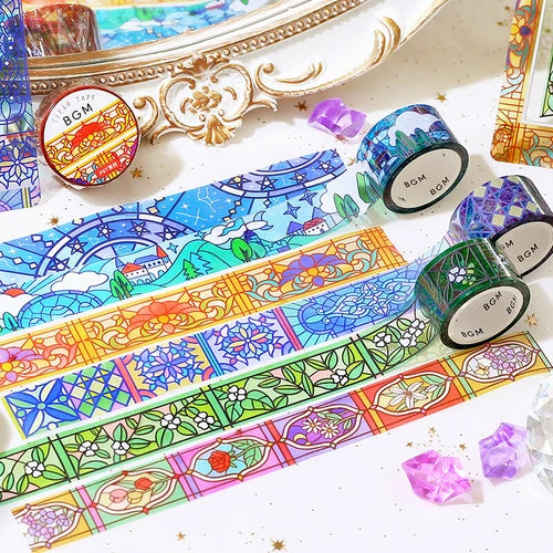 BGM Astrology Flower Stained Glass Clear PET Tape Collection - Paper Kooka Australia