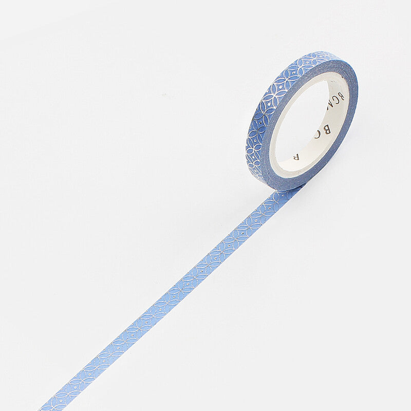 BGM Blue Circle Patterns thin washi tape - Paper Kooka Australia