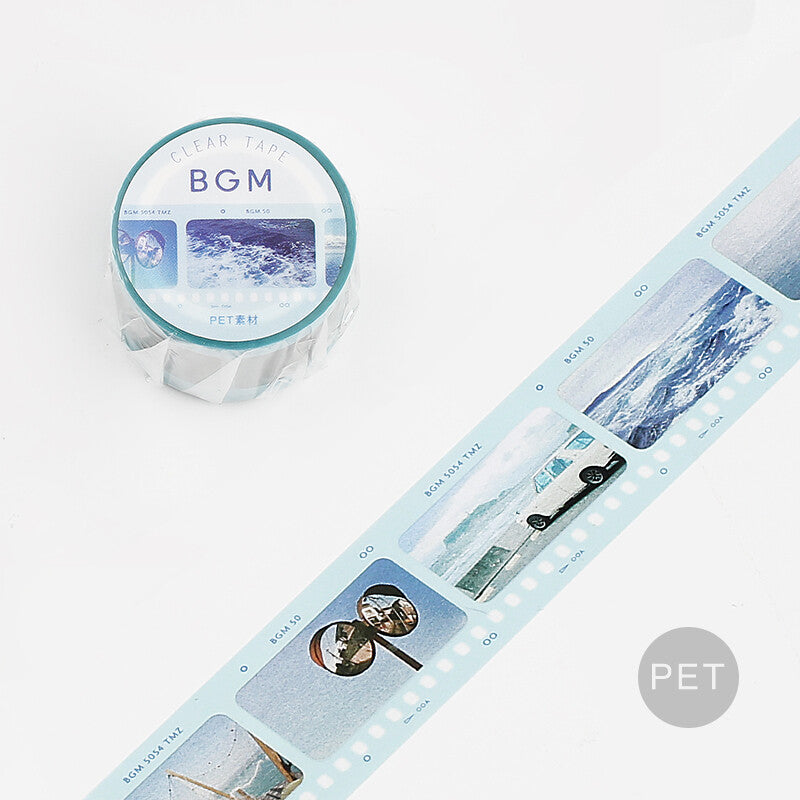 BGM Blue Film Clear PET Tape with oceans - Paper Kooka Australia