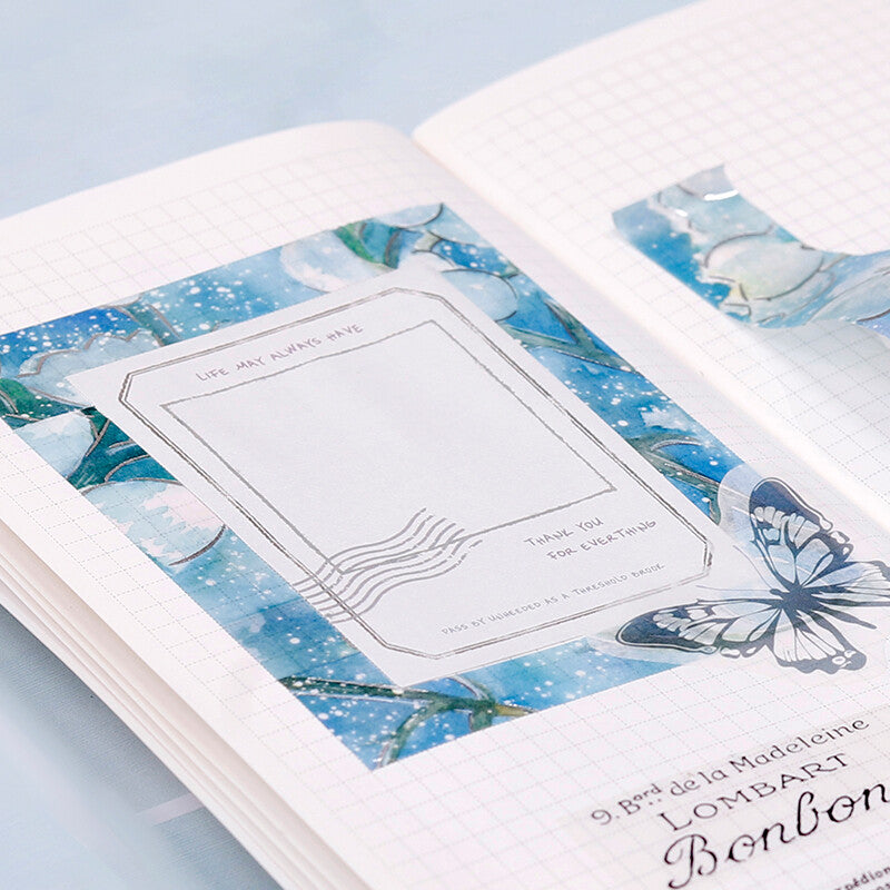 BGM Blue Lily Of The Valley washi tape for journaling - Paper Kooka Australia