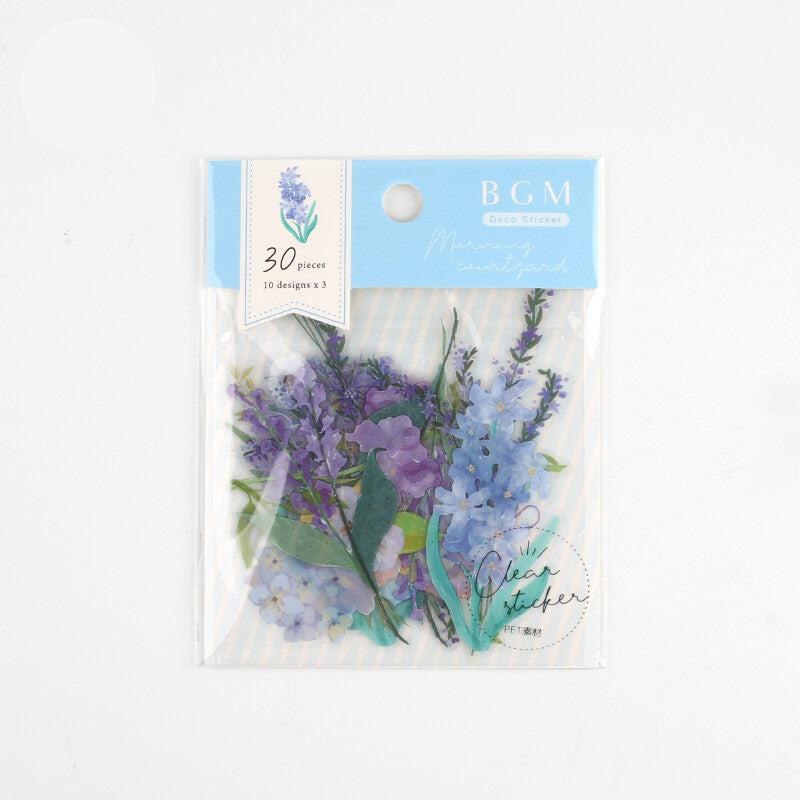 BGM Blue Morning Garden PET Clear Stickers - Paper Kooka