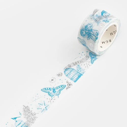 BGM Blue Nature washi tape - Paper Kooka Australia