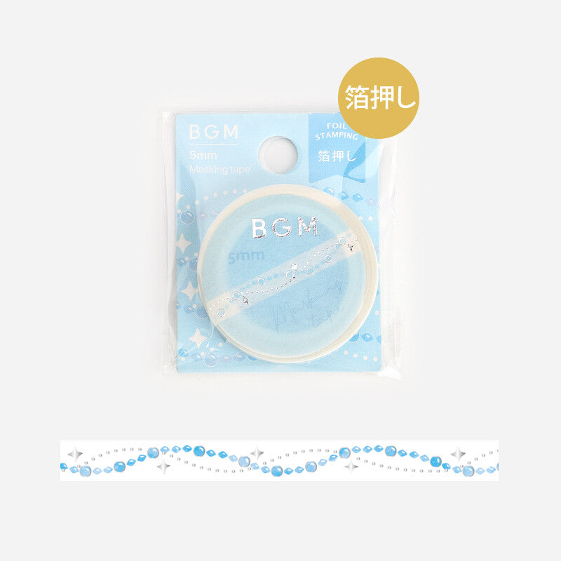 BGM Blue Pearls thin washi tape - Paper Kooka Australia