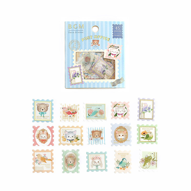 BGM Blue post office flake deco stickers - Paper Kooka