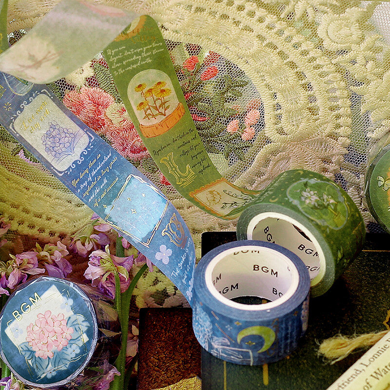 BGM Blue Romance in the Garden decorative tape - Paper Kooka Australia