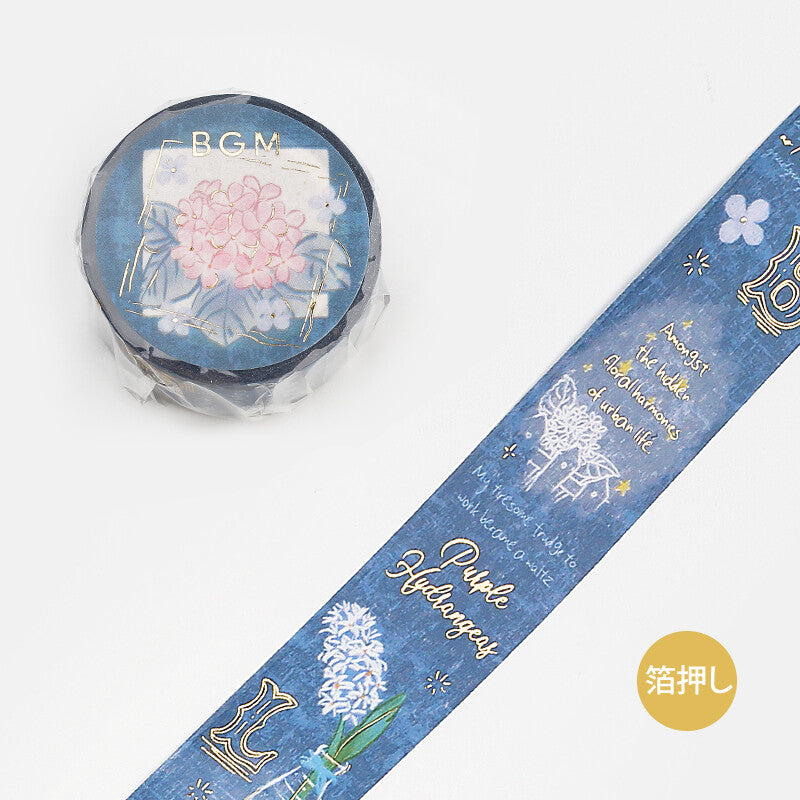 BGM Blue Romance in the Garden washi tape - Paper Kooka Australia