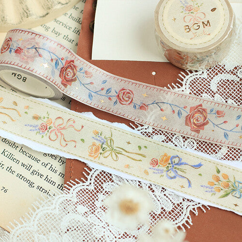 BGM Bouquet Embroidered Ribbon washi tape set - Paper Kooka Australia