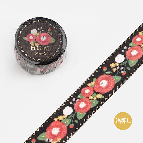 BGM Camellia Embroidered Ribbon washi tape - Paper Kooka Australia