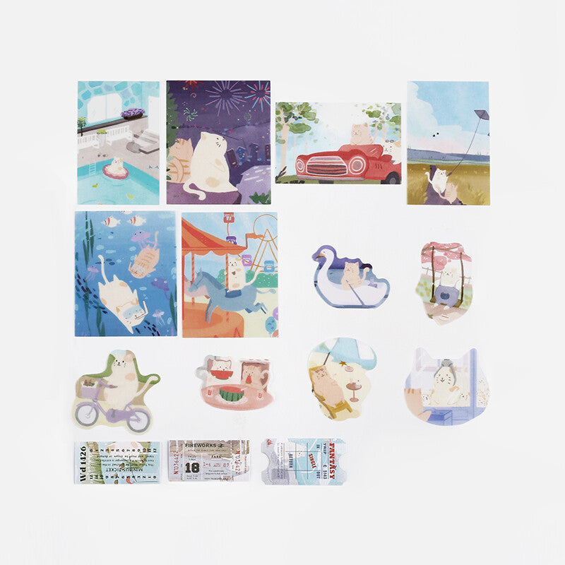 BGM Cat Land Fantasy Trip Deco Stickers 15 designs - Paper Kooka Australia